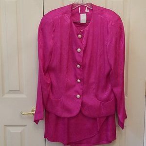 Fuchsia Pink 2 piece Skirt Suit